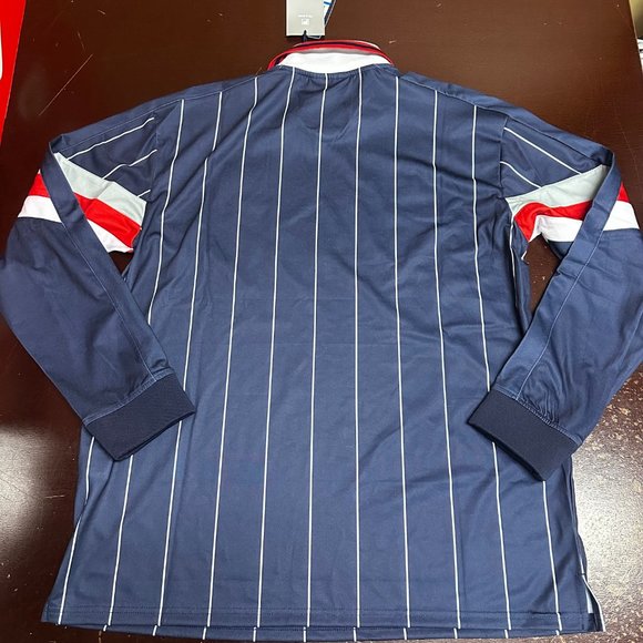 Fila Mens Navy Zorra Goalie Striped Rib Collar Long Sleeve Soccer Jersey Size XL - Picture 2 of 5